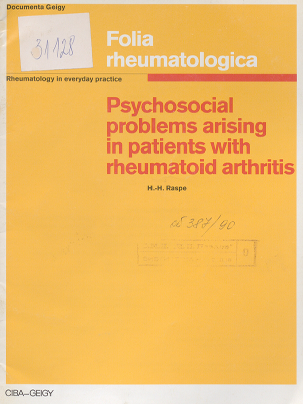 Psychosocial problems arising in patients with rheumatoid arthritis