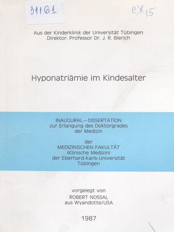 Hyponatriamie im Kindesalter