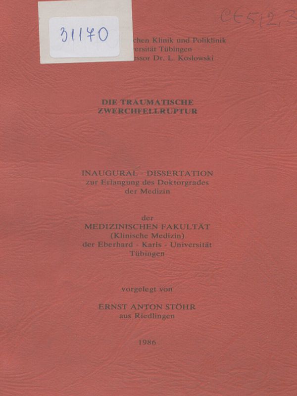 Die traumatische Zwerchfellruptur