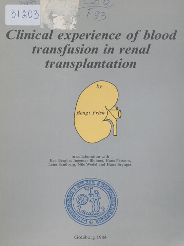 Clinical experience of blood transfusion in renal transplantation