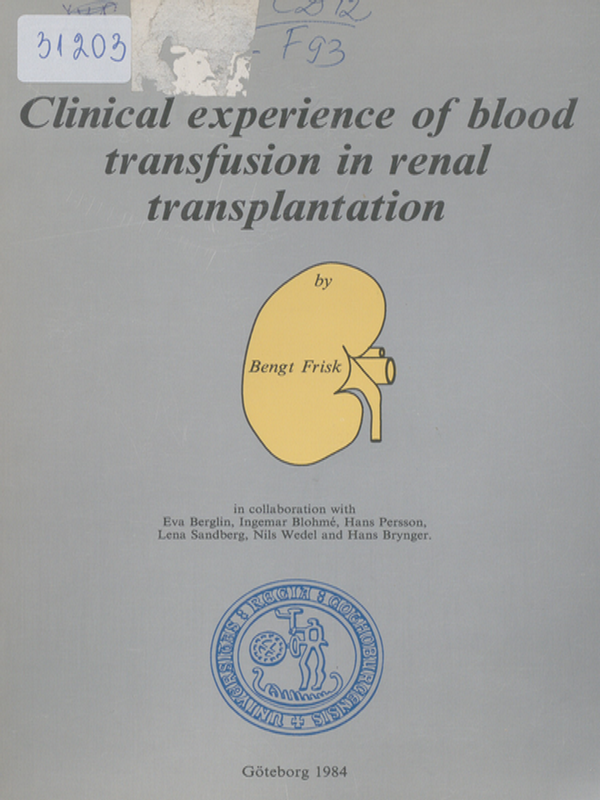 Clinical experience of blood transfusion in renal transplantation