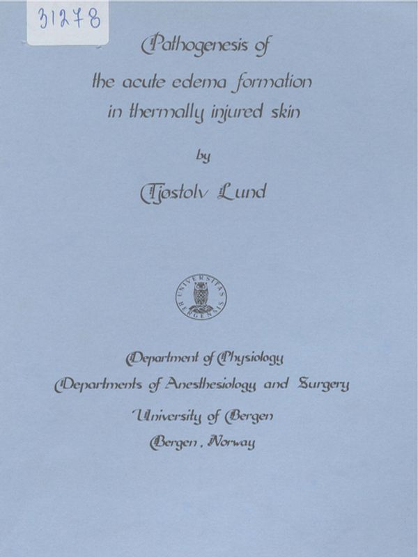 Pathogenesis of the acute edema formation in thermally injured skin