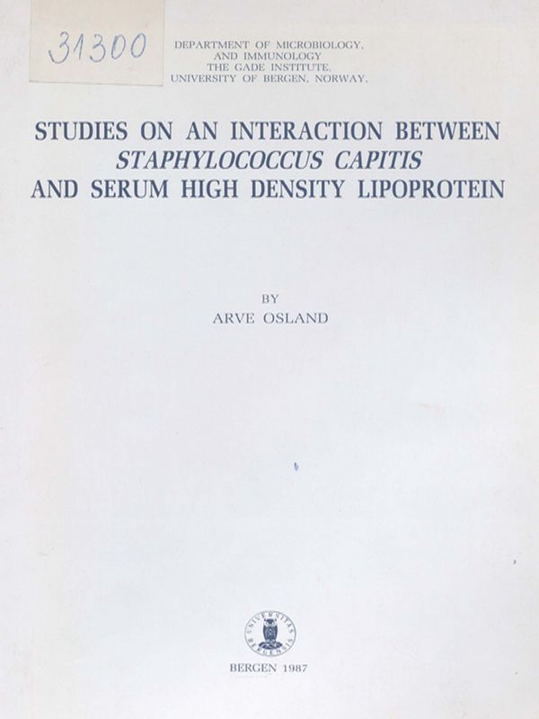 Studies on an interaction between staphylococcus capitis and serum high density lipoprotein