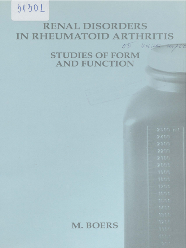 Renal disorders in rheumatoid arthritis