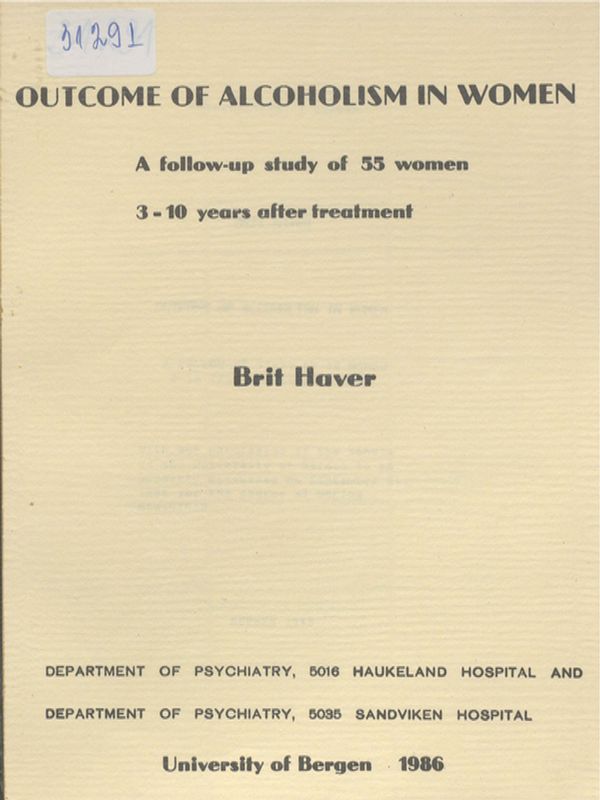 Outcome of alcoholism in women