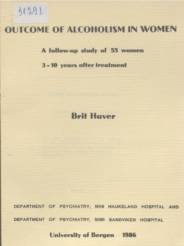 Outcome of alcoholism in women