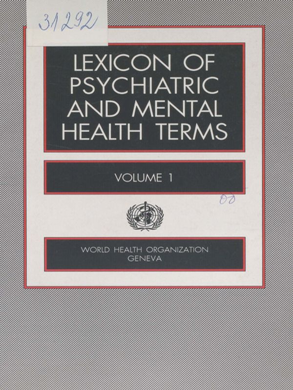 Lexicon of psychiatric and mental health terms