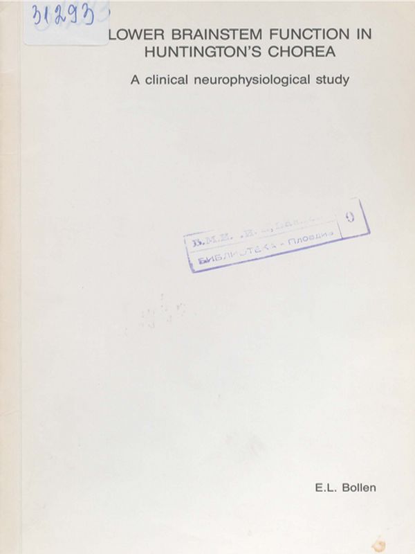 Lower brainstem function in Huntington's chorea