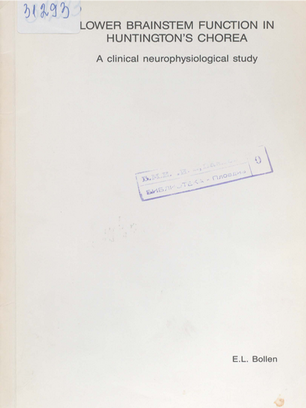 Lower brainstem function in Huntington's chorea