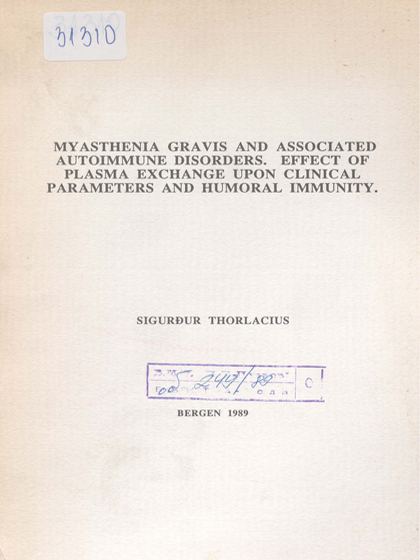 Myasthenia gravis and associated autoimmune disorders. Effect of plasma exchange upon clinical parameters and humoral immunity