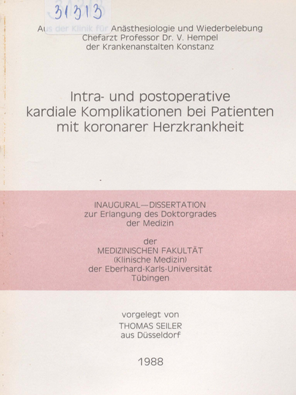 Intra- und postoperative kardiale Komplikationen bei Patienten mit koronarer Herzkrankheit