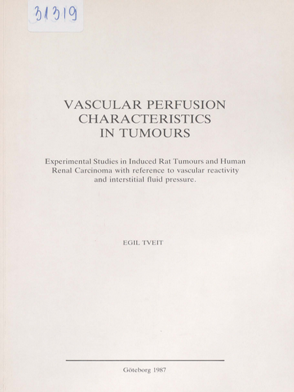 Vascular perfusion characteristics in tumours