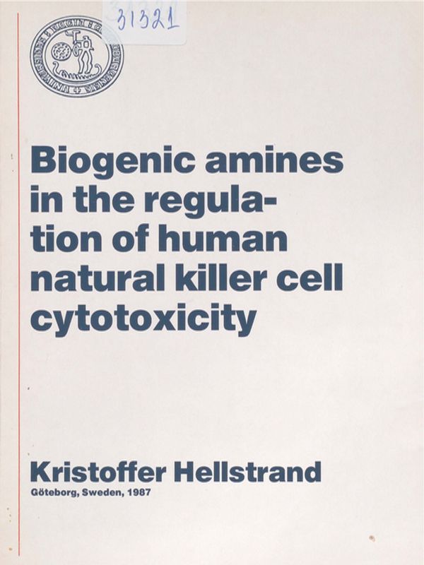 Biogenic amines in the regulation of human natural killer cell cytotoxicity