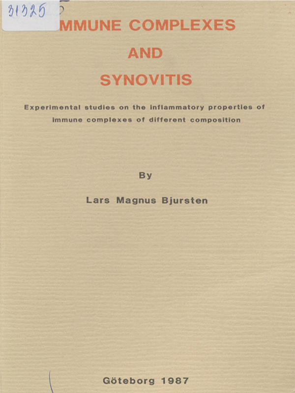 Immune complexes and synovitis