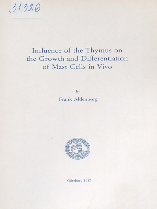 Influence of the thymus on the growth and differentiation of mast cells in vivo
