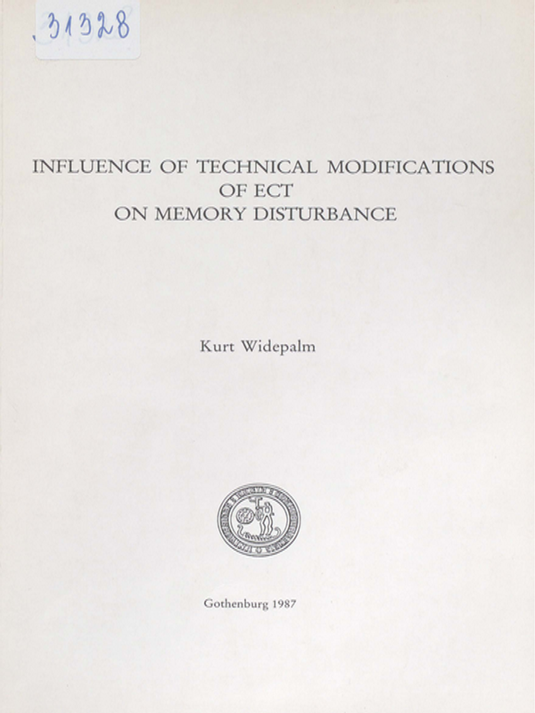 Influence of technical modifications of ECT on memory disturbance