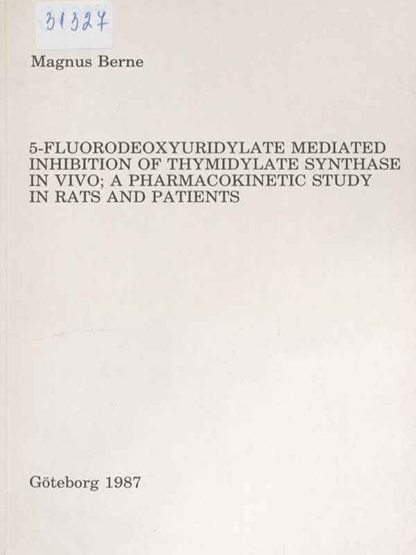 [Five]5-fluorodeoxyuridylate mediated inhibition of thymidylate synthase in vivo
