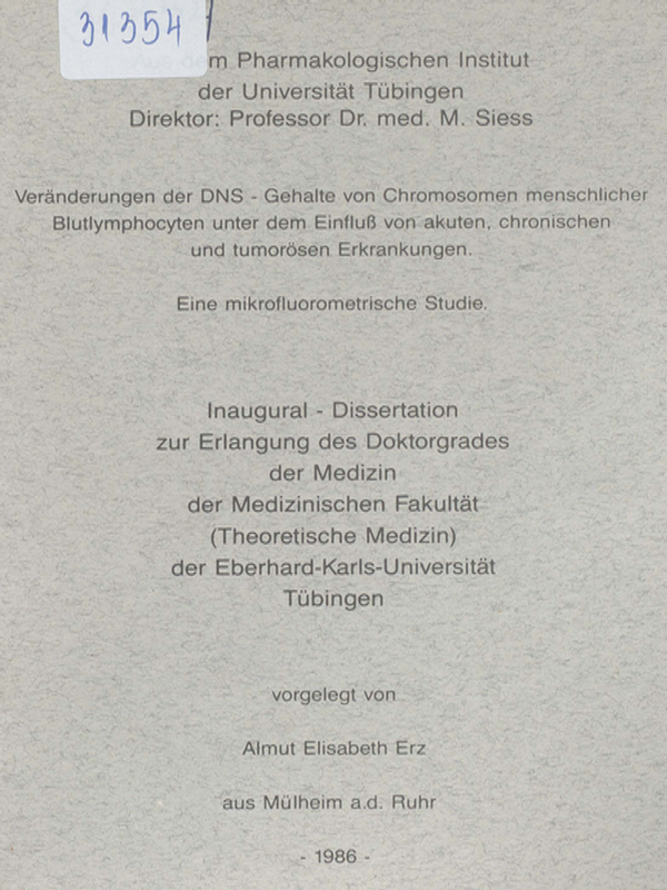 Veranderungen der DNS - Gehalte von Chromosomen menschlicher Blutlymphocyten unter dem Einfluss von akuten, chronischen und tumorosen Erkrankungen