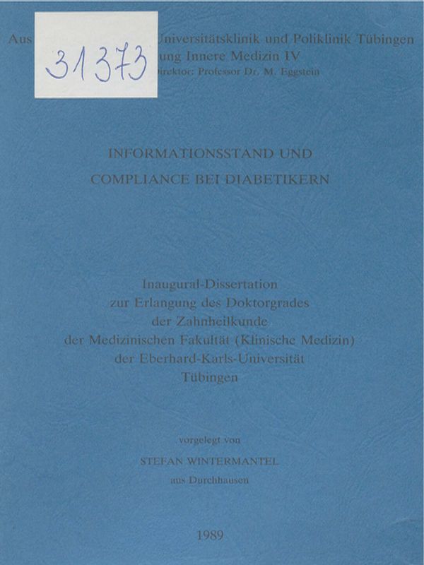 Informationsstand und Compliance bei Diabetikern