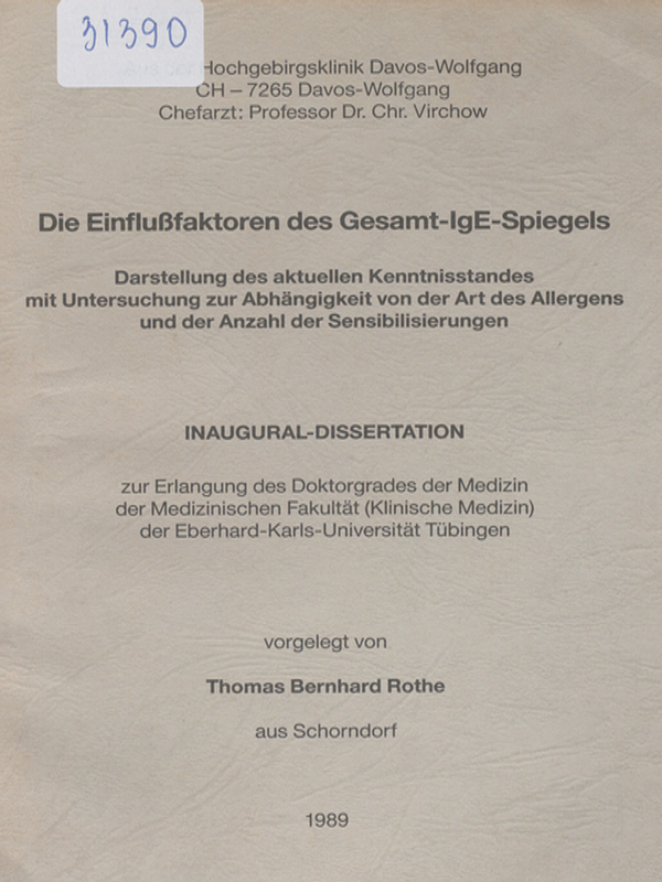 Die Einflussfaktoren des Gesamt-IgE-Spiegels