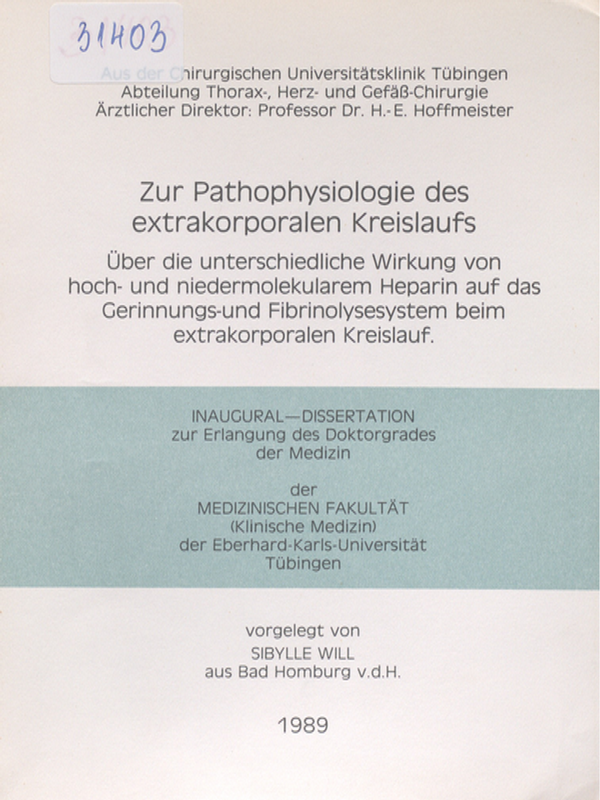 Zur Pathophysiologie des extrakorporalen Kreislaufs