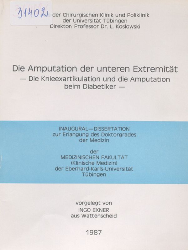 Die Amputation der unteren Extremitat