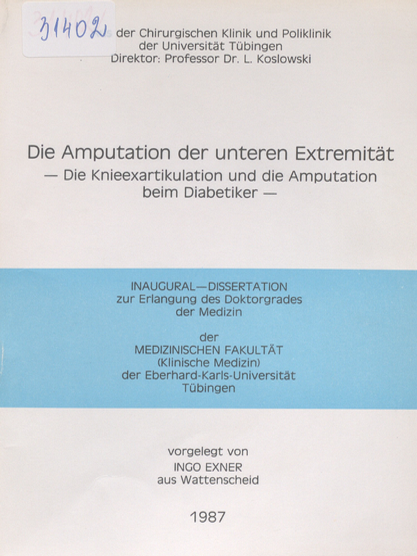 Die Amputation der unteren Extremitat