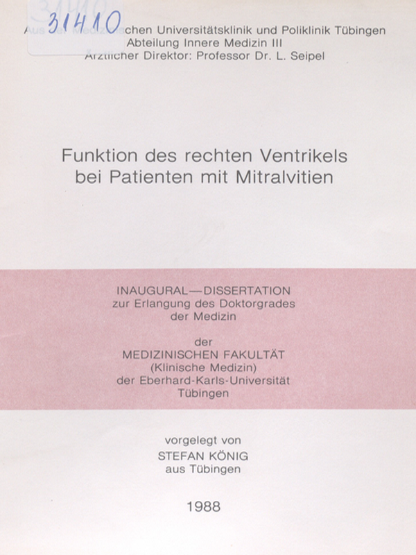 Funktion des rechten Ventrikels bei Patienten mit Mitralvitien