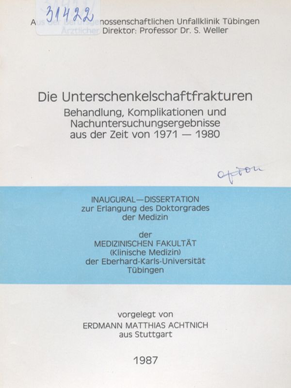 Die Unterschenkelschaftfrakturen