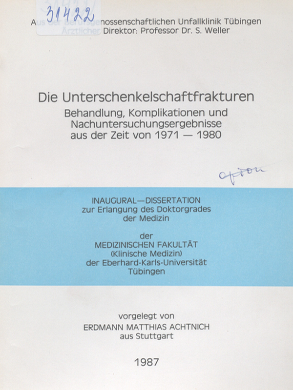 Die Unterschenkelschaftfrakturen