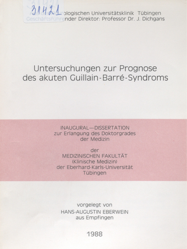 Untersuchungen zur Prognose des akuten Guillain-Barre-Syndroms