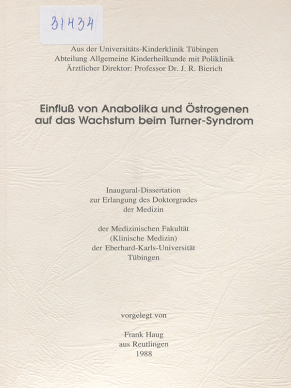 Einfluss von Anabolika und Ostrogenen auf das Wachstum beim Turner-Syndrom
