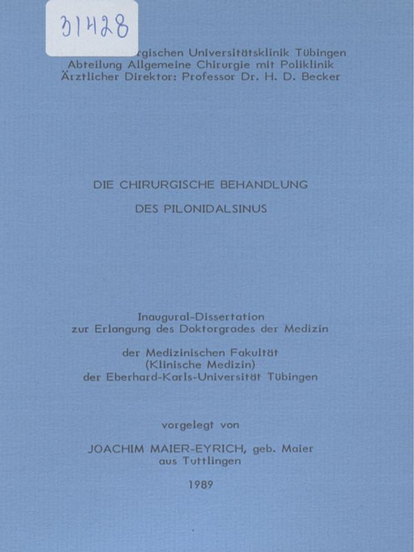 Die chirurgische Behandlung des Pilonidalsinus