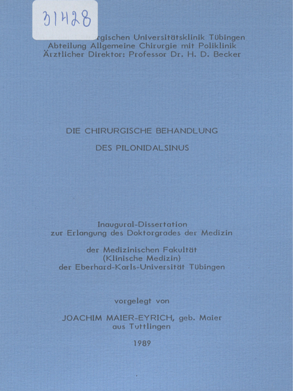 Die chirurgische Behandlung des Pilonidalsinus