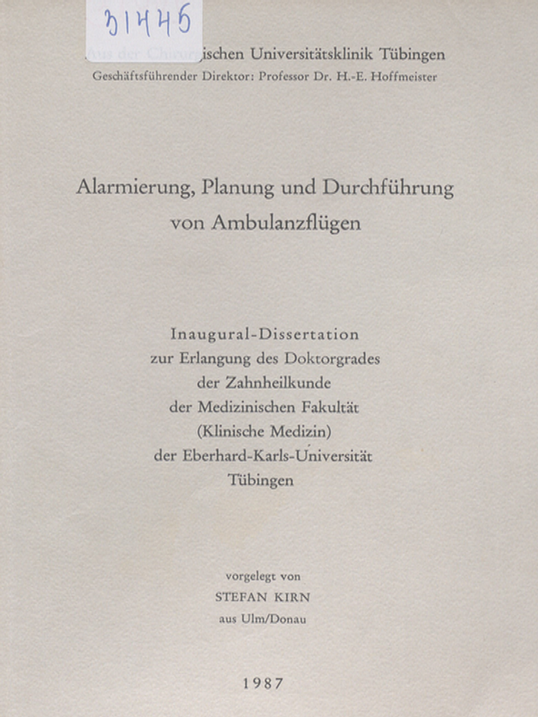 Alarmierung, Planung und Durchfuhrung von Ambulanzflugen