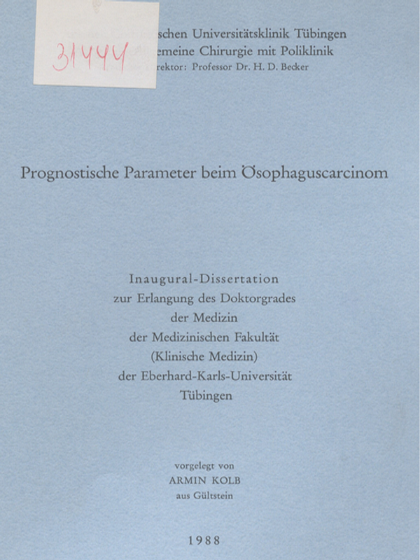 Prognostische Parameter beim Osophaguscarcinom