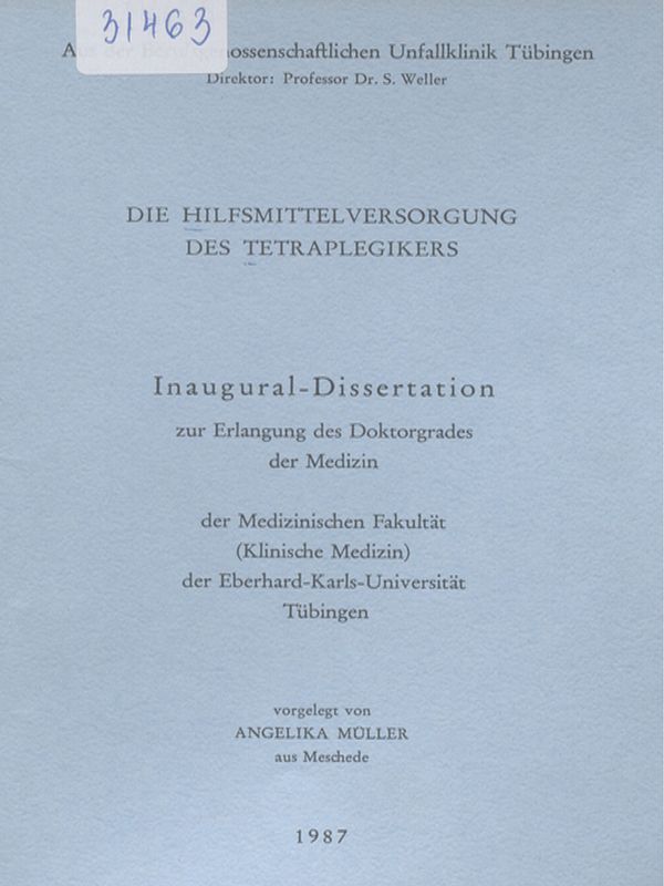 Die Hilfsmittelversorgung des Tetraplegikers