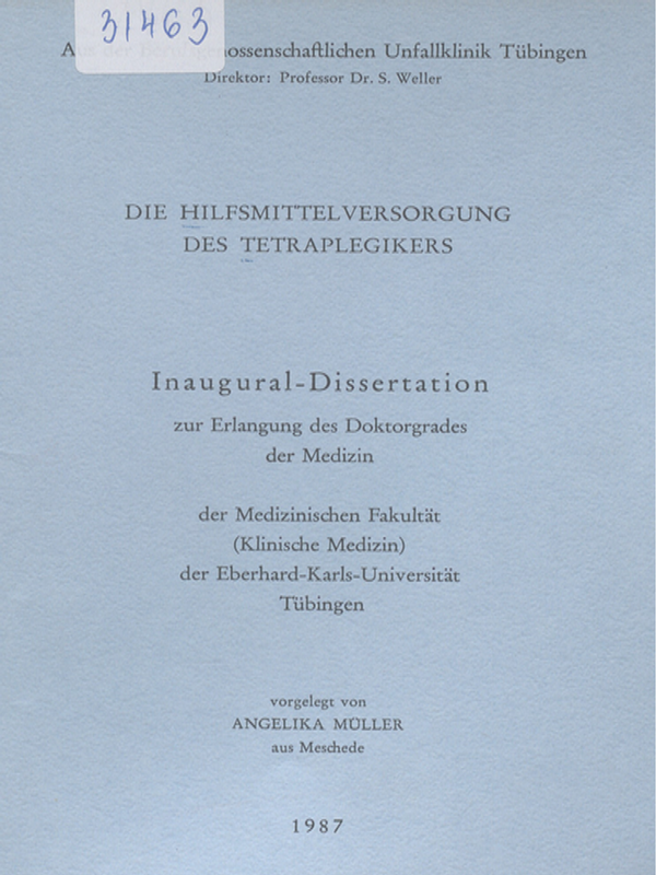 Die Hilfsmittelversorgung des Tetraplegikers