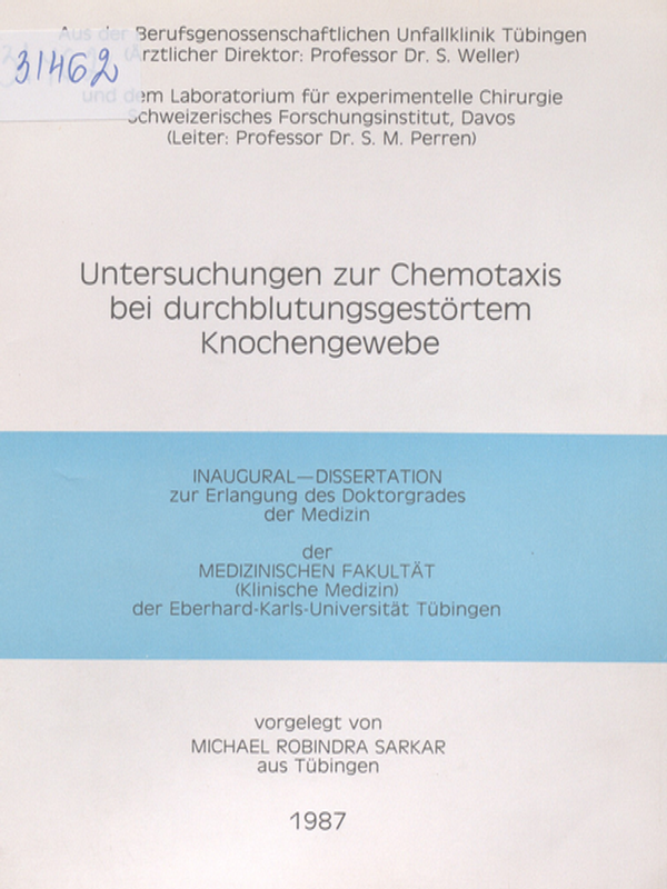 Untersuchungen zur Chemotaxis bei durchblutungsgestortem Knochengewebe