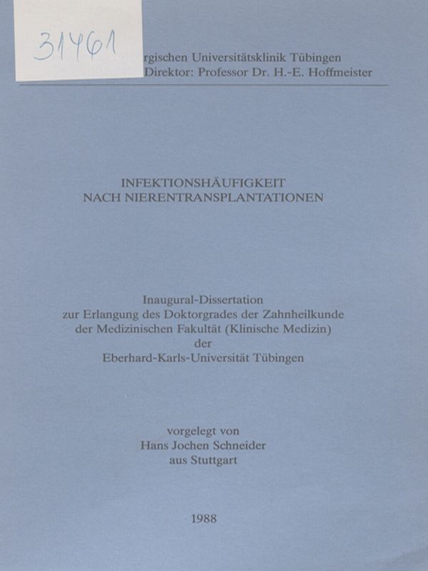 Infektionshaufigkeit nach Nierentransplantationen