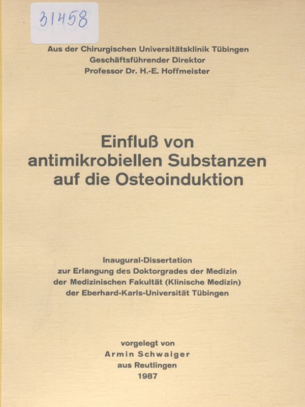 Einfluss von antimikrobiellen Substanzen auf die Osteoinduktion