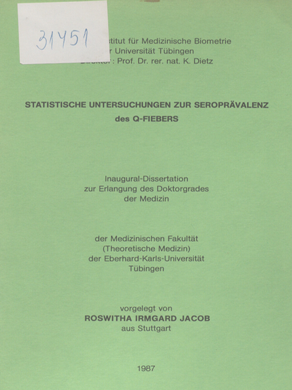 Statistische Untersuchungen zur Seropravalenz des Q-Fiebers
