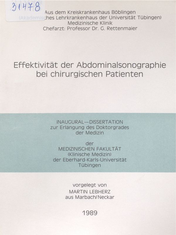 Effektivitat der Abdominalsonographie bei chirurgischen Patienten