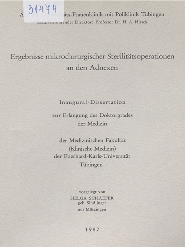 Ergebnisse mikrochirurgischer Sterilitatsoperationen an den Adnexen