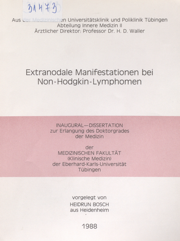 Extranodale Manifestationen bei Non-Hodgkin-Lymphomen