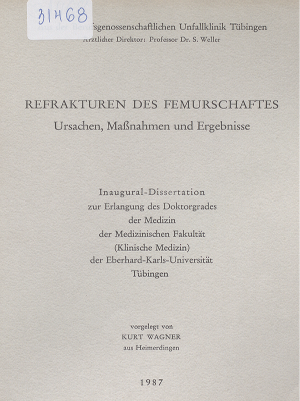 Refrakturen des Femurschaftes : Ursachen, Massnahmen und Ergebnisse