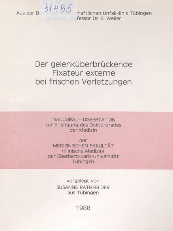 Der gelenkuberbruckende Fixateur externe bei frischen Verletzungen