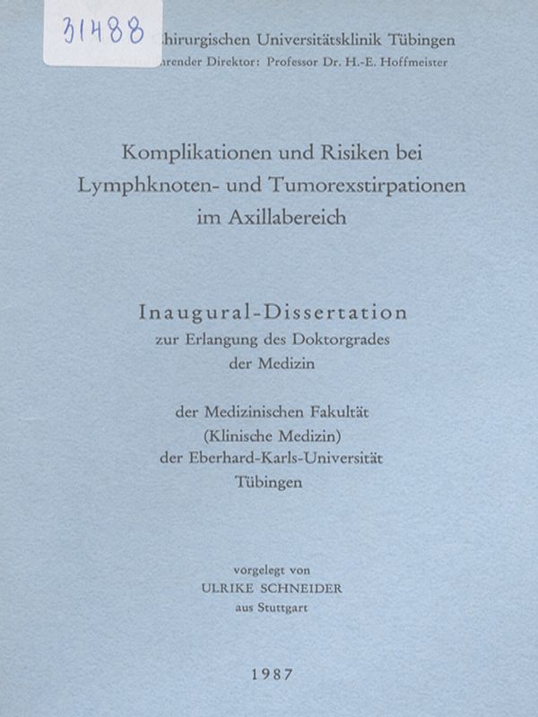 Komplikationen und Risiken bei Lymphknoten- und Tumorexstirpationen im Axillabereich