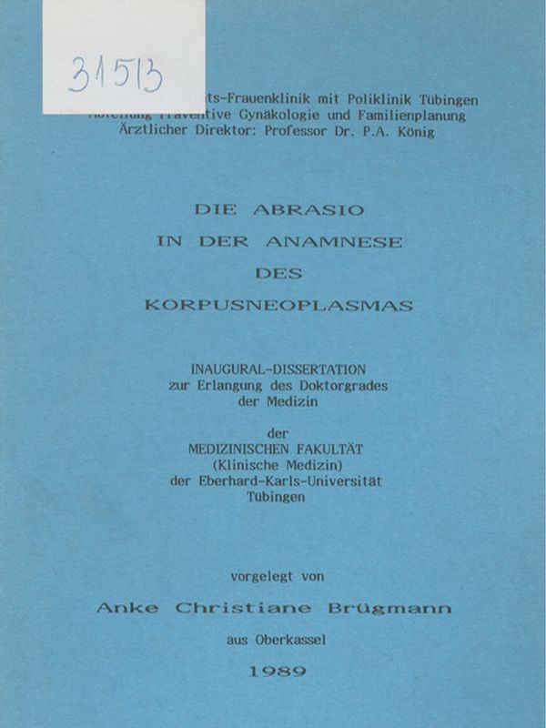Die Abrasio in der Anamnese des Korpusneoplasmas