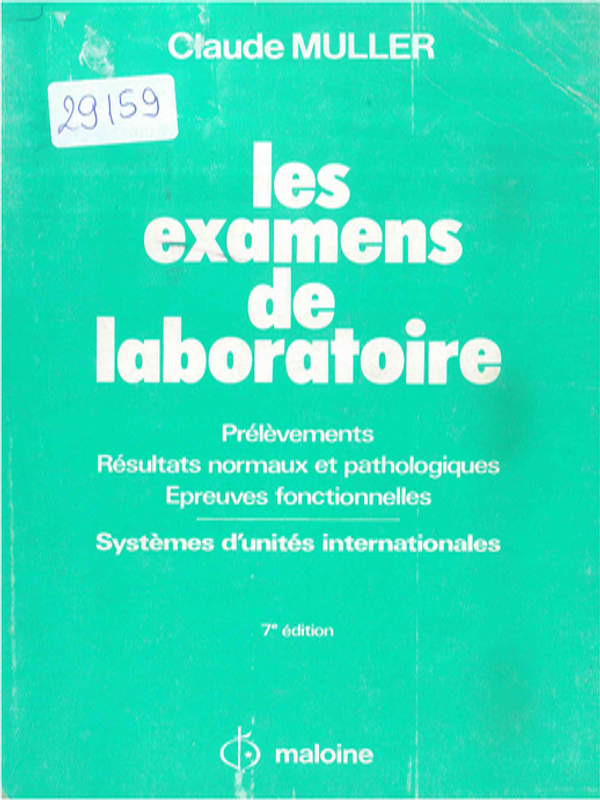 Les examens de laboratoire